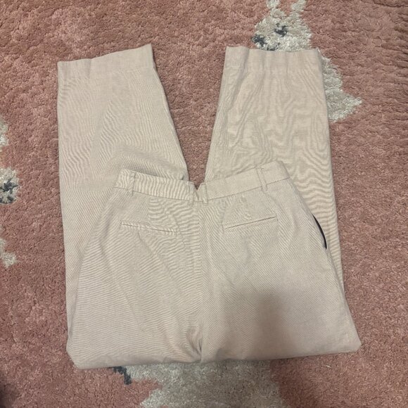 Anthropologie Pinktuck Linen Pants Womens Size 2 Sand High Rise Wide Leg V Waist - Picture 4 of 8
